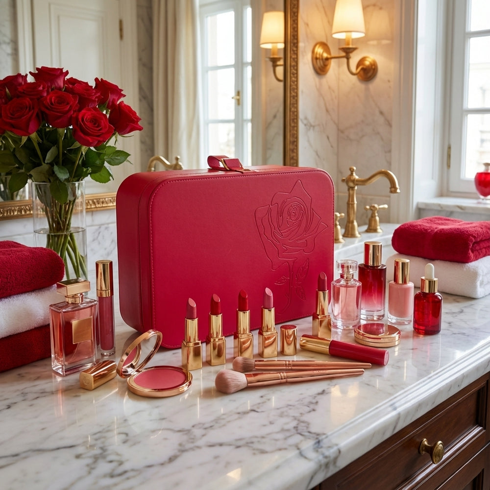 Rose Storage and Carry on Travel Case with Lock by GOOROO